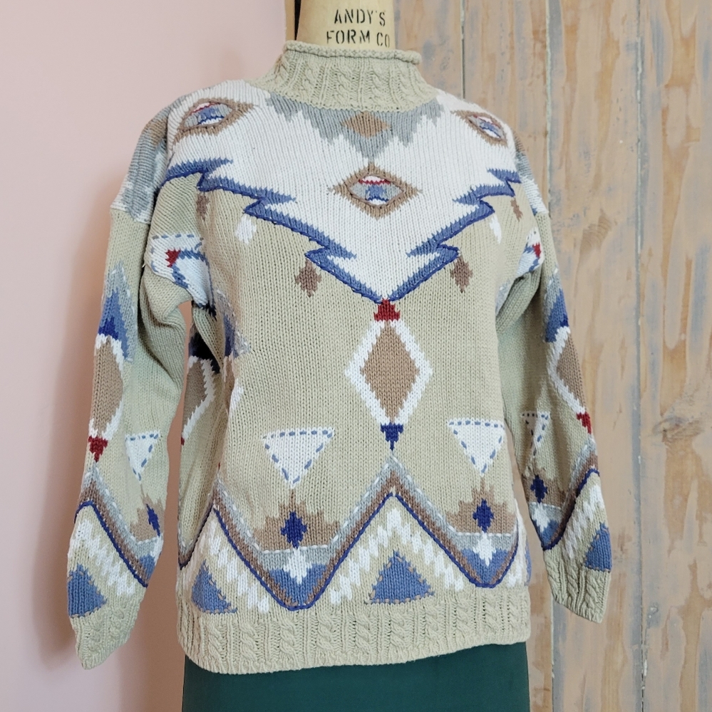 S/M| Cream Ski Sweater